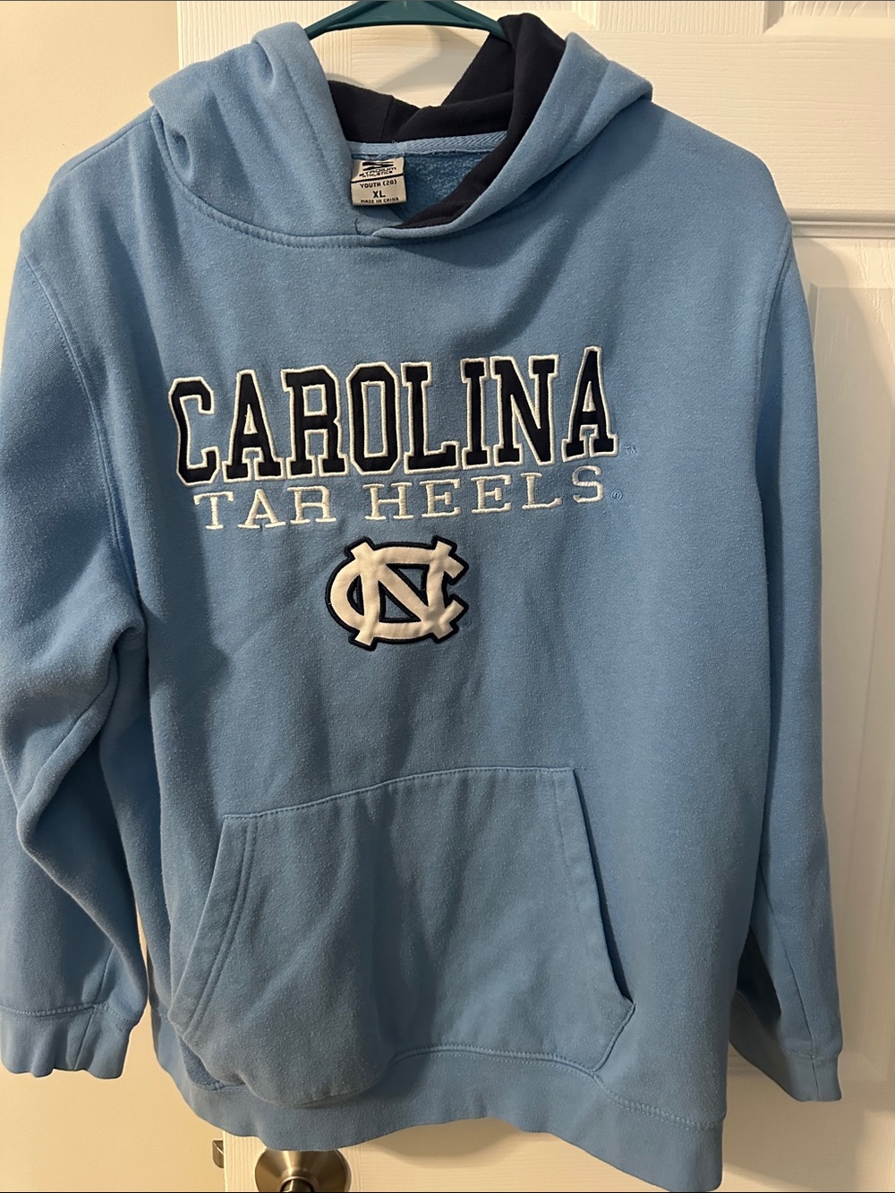 Stadium Athletics Carolina Tar Heels Light Blue Hoodie with Navy Lining